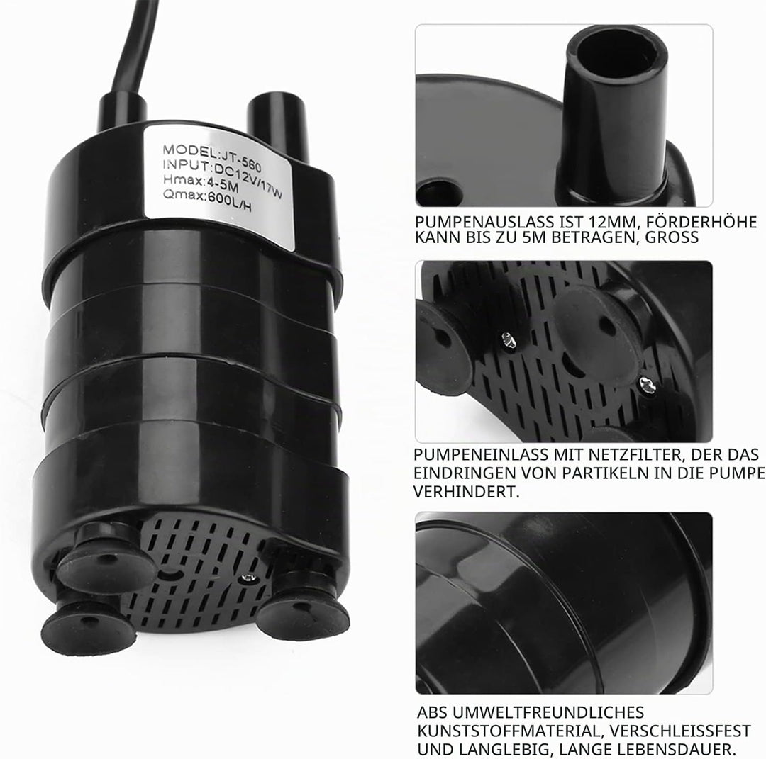 Wasserpumpe DC 12v Brushless Tauchwasserpumpe 600l / H Hoher Hydraulischer Kopf 5m Extrem Leises Was
