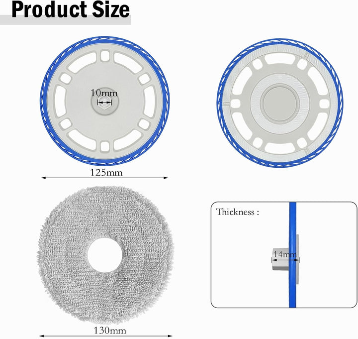 4 Wischtücher mit 2 Ersatzhalterung Zubehör für Ecovacs Deebot T30 Pro Omni/ T30s/ T30s Pro/ N30 Pro