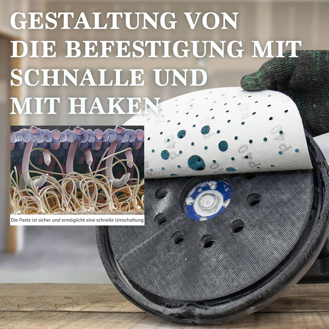 Schleifpapier 225mm Klett 400 Körnung Schleifscheiben Staubentfernung Keramik Schleifpapier Blau 10