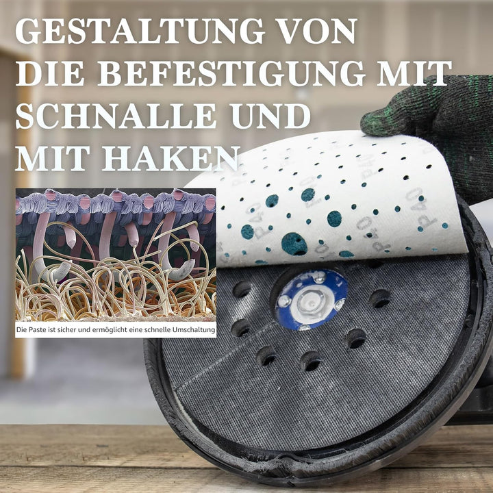 Schleifpapier 225mm Klett 400 Körnung Schleifscheiben Staubentfernung Keramik Schleifpapier Blau 10