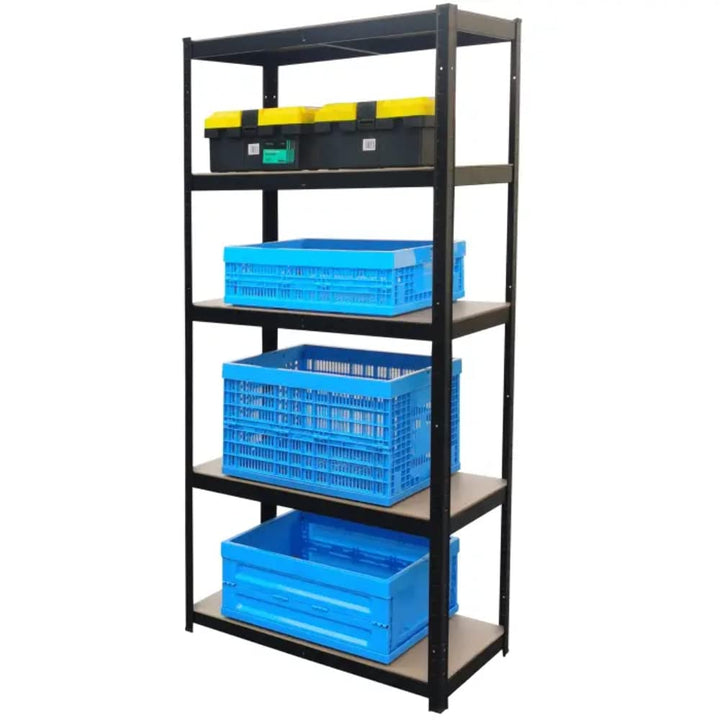 Herzberg HG-8027BLK: Aufbewahrungsregal, beschichtet, gross, Schwarz