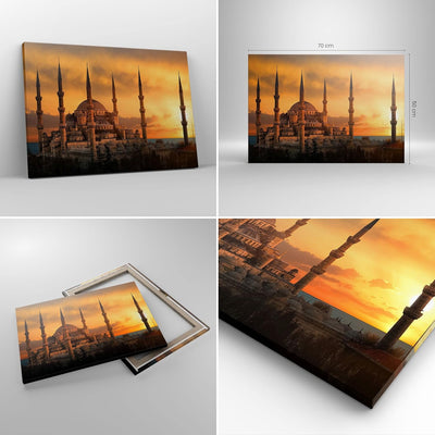 Bilder auf Leinwand Sonnenuntergang istanbul türkei reise Leinwandbild 70x50cm Wandbilder Dekoration