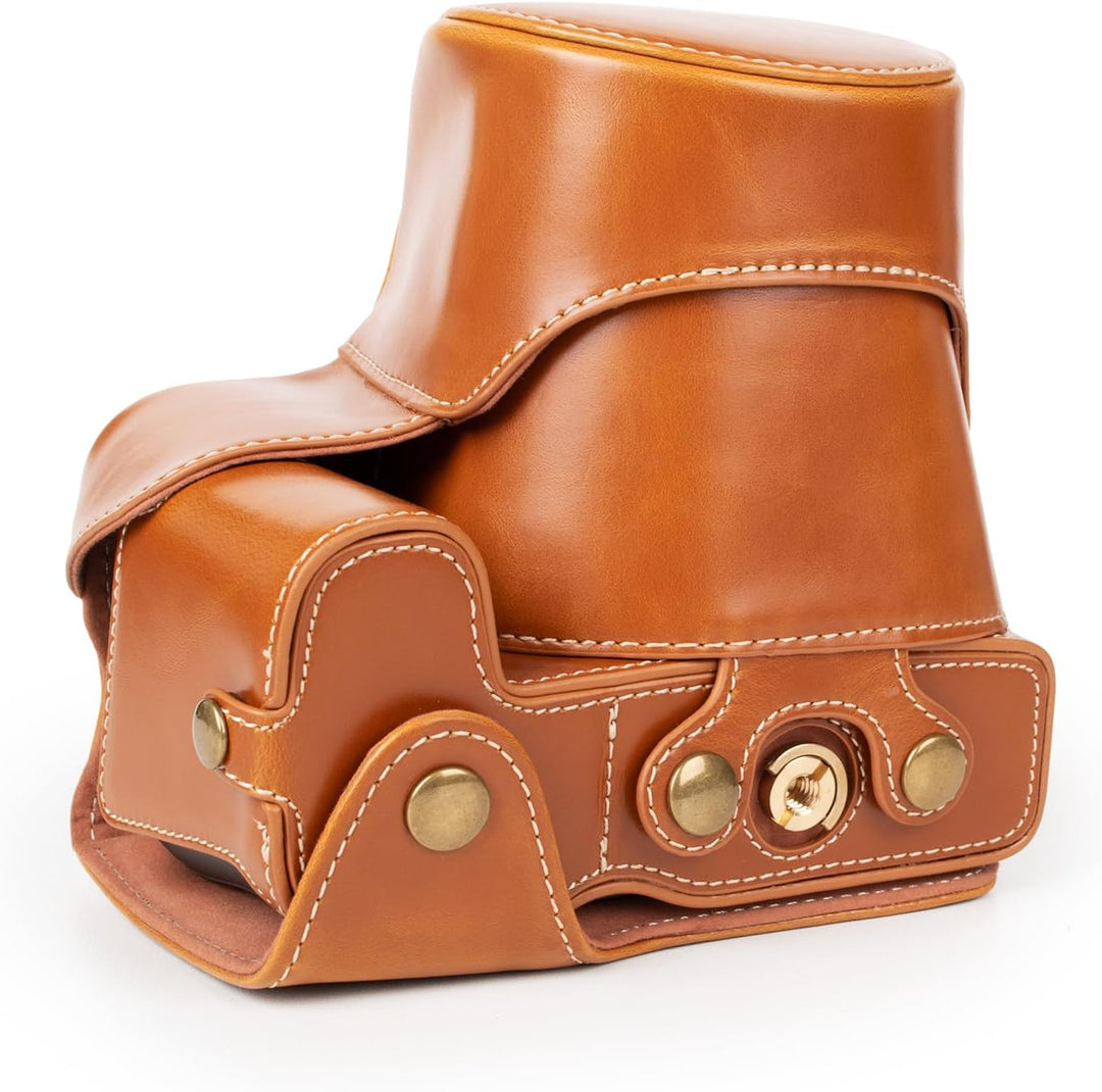 Rieibi EOS R8 Hülle, Vintage PU Leder Kameratasche für Canon EOSR8 Digitalkamera Schutzhülle Grip Ca