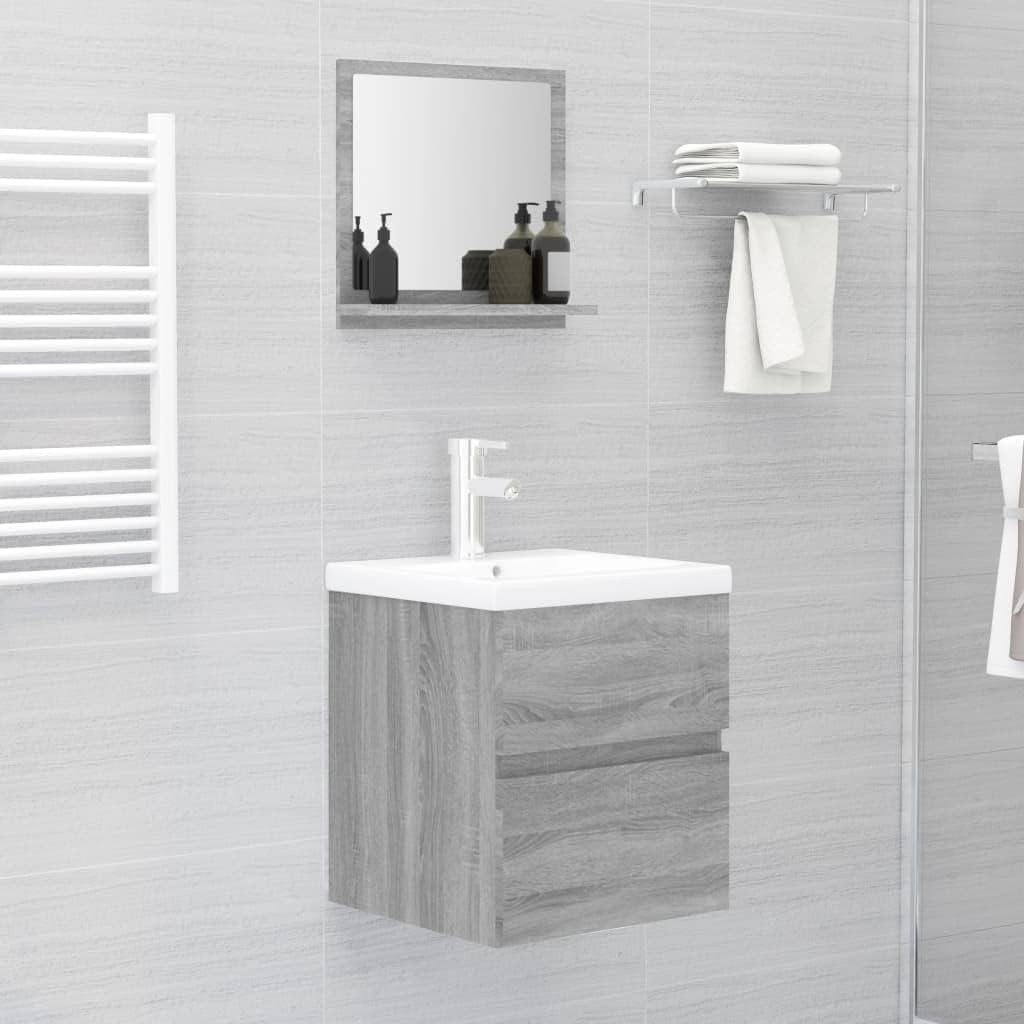 BUKSCYJS Spiegelschrank,Badezimmer Schrankbadspiegel Grau Sonoma 40x10,5x37 cm Holzwerkstoffgeeignet