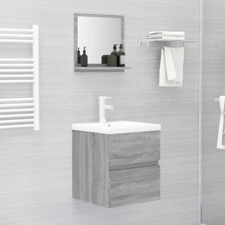 BUKSCYJS Spiegelschrank,Badezimmer Schrankbadspiegel Grau Sonoma 40x10,5x37 cm Holzwerkstoffgeeignet