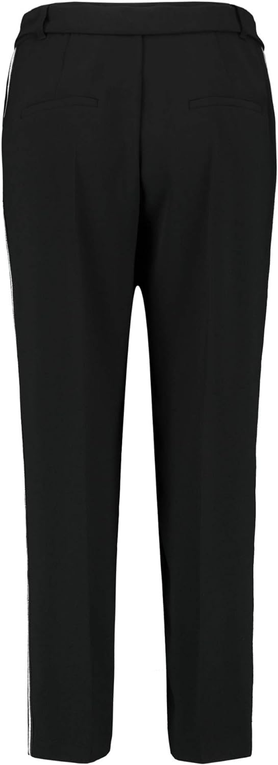 Taifun Damen Paperbag Hose mit Bindegürtel Peg Leg Hose, Businesshose Hose Tuch/Kombi verkürzt unifa