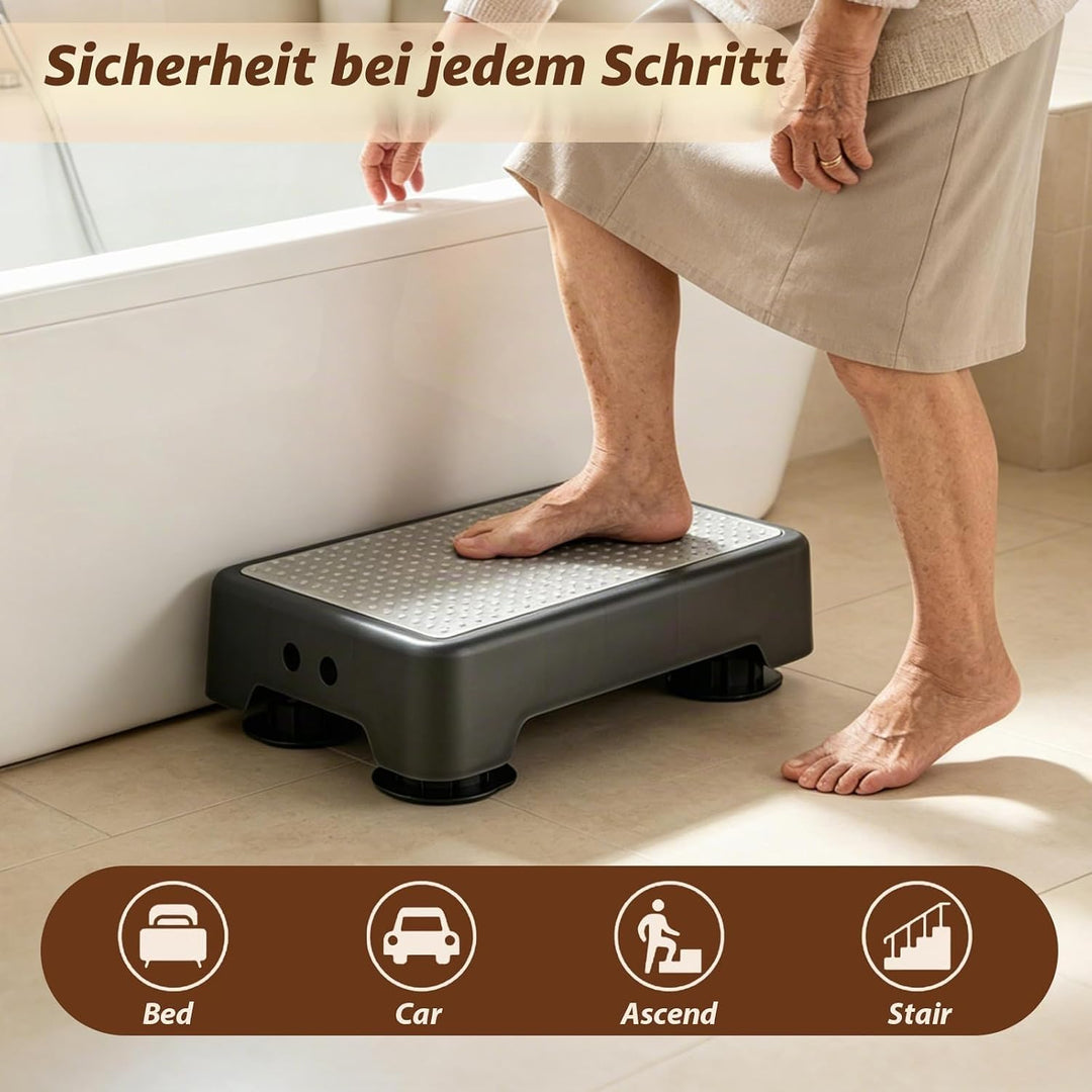 rutschfest Halbstufe,Nachleuchtende Trittstufe,Tragbare Tritthocker Bis 200 kg,3-stufig Höhenverstel
