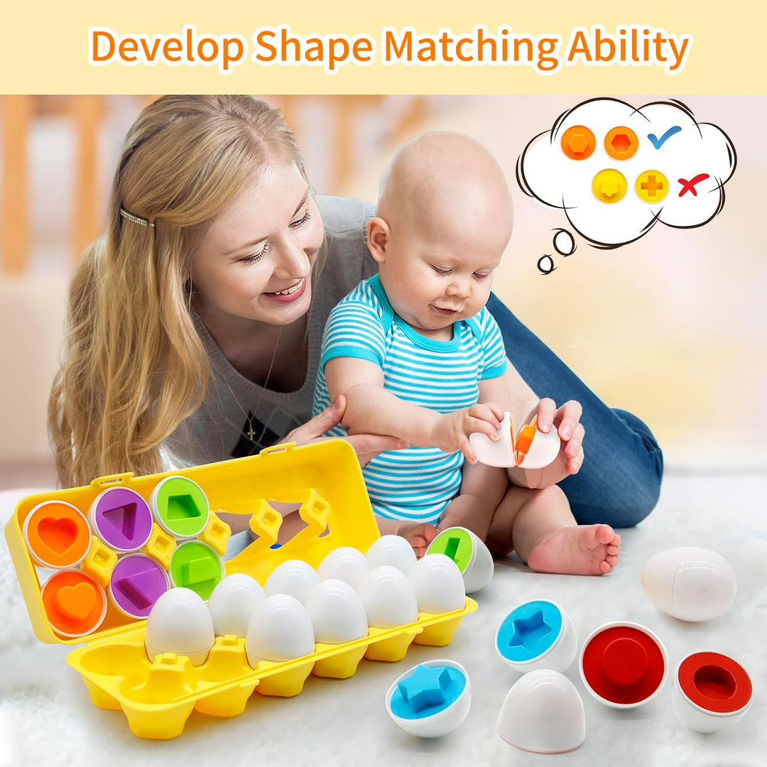 Montessori Spielzeug Passende Eier Farbe &amp; Form Erkennung Sorter Skills Spielzeug für Kleinkinder, 1