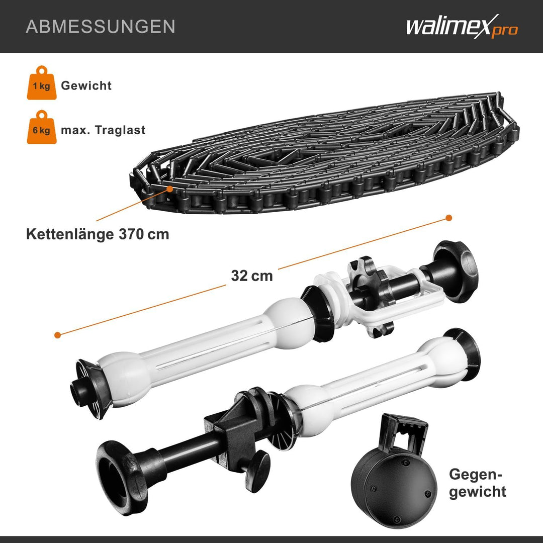 Walimex Pro Hintergrundexpan und Kette & Gewicht
