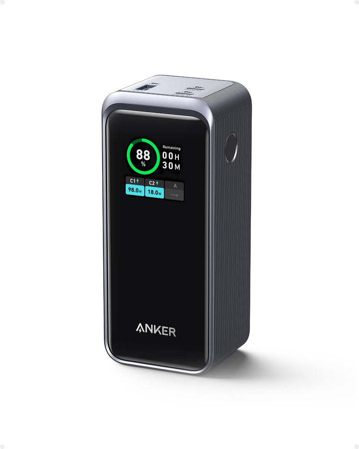 Anker Prime Powerbank, 20.000mAh externer Akku mit 200W Leistung, Digitales Display, 2X USB-C und 1x