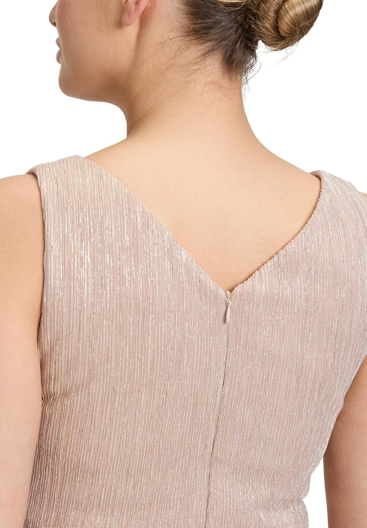 Vera Mont Damen Abendkleid mit Plissee 36 Cream/White, 36 Cream/White