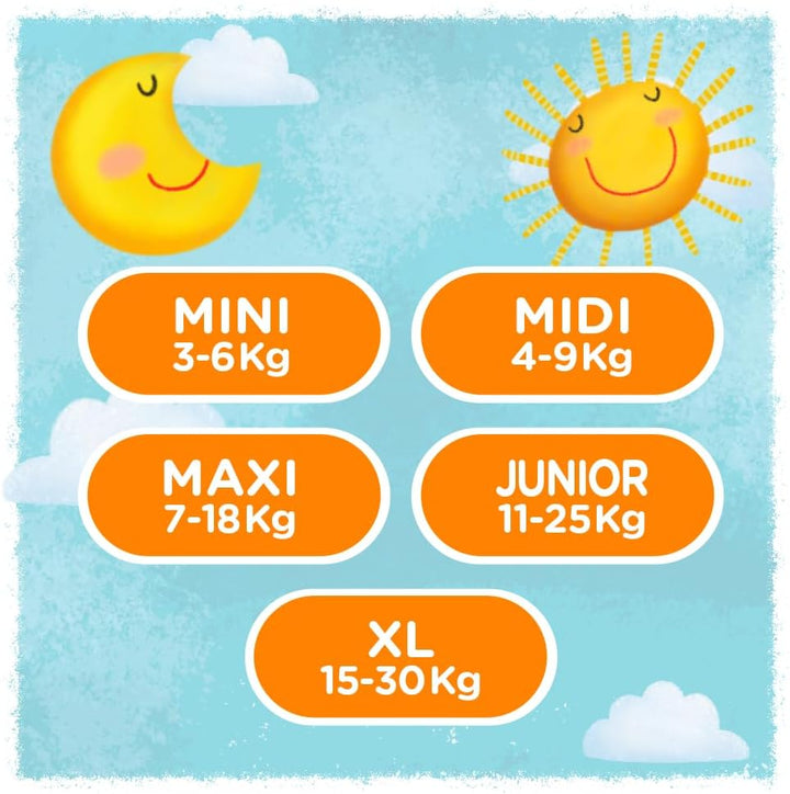 Pampers Sonne und Mond Mini, 126 Windeln, Grösse 2 (3-6 kg) Taglia 2 (Confezione da 126), Taglia 2 (