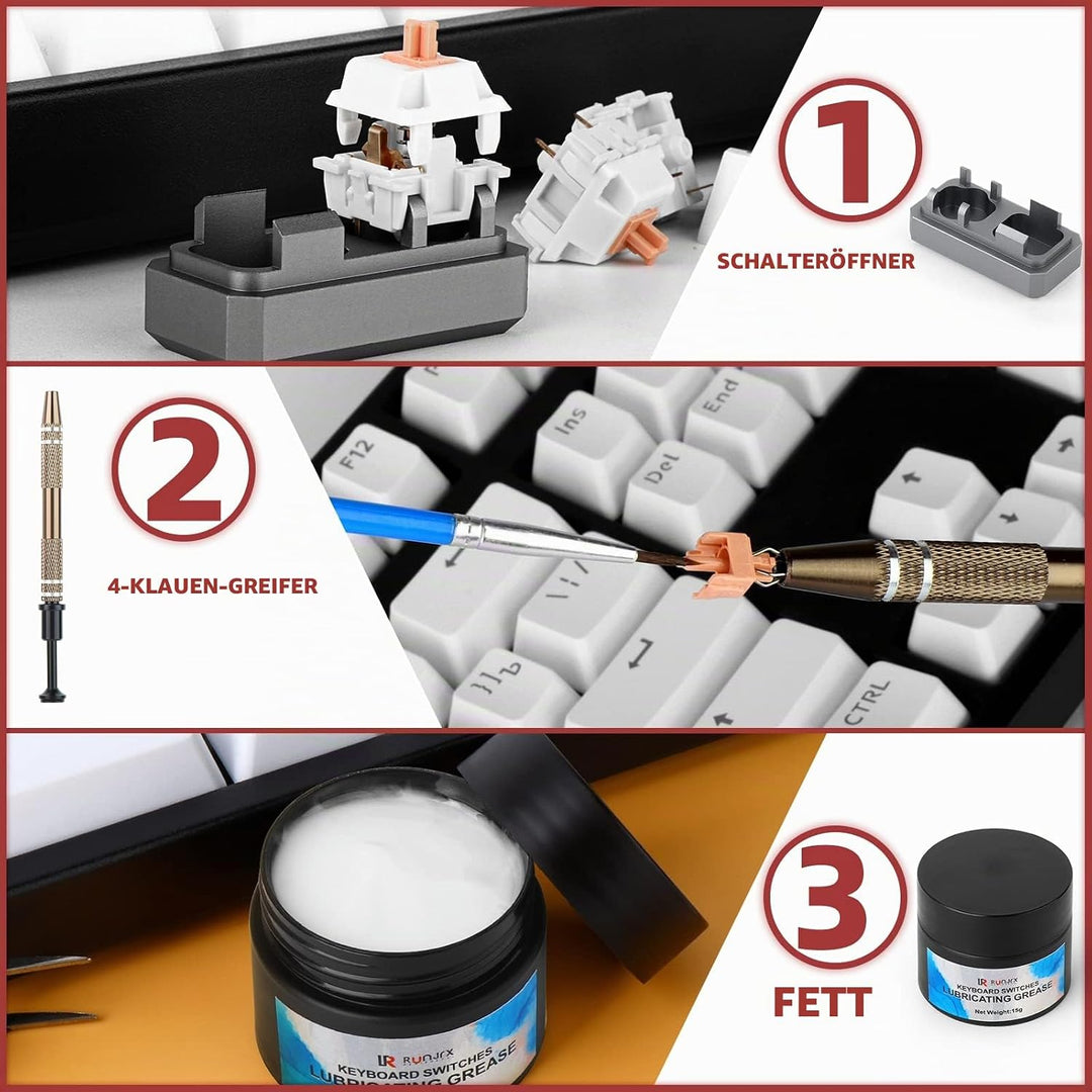 RUNJRX 36 Schalter Acryl-Schmiermittelstation, Tastaturschalter-Schmiermittel 0,53 oz/15 g, Schalter