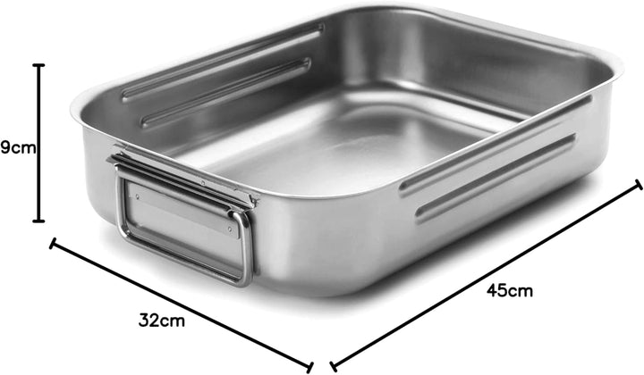 Lacor 62545A Bratpfanne mit A Griffen E 18/10 45 x 32 cm