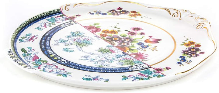 Seletti Tablett aus Porzellan, rund, „Hybrid-Dorotea“, Ø 35 cm
