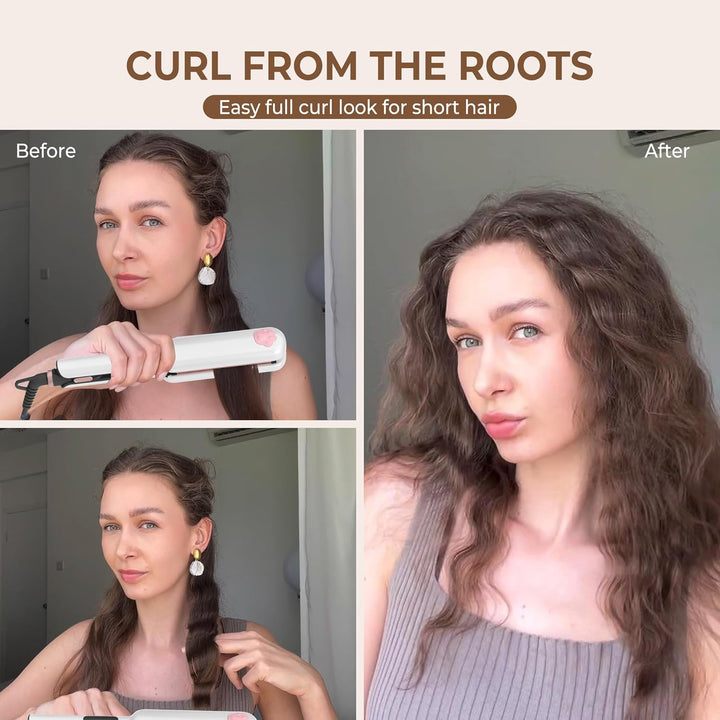 UKLISS Welleneisen, Pro Mini Welleneisen für Haare, Lockenstab Grosse Locken Geeignet für Anfänger,