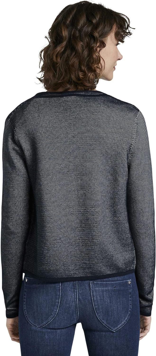 TOM TAILOR Damen Pullover & Strickjacken strukturierter Cardigan Sky Captain Blue,XL,10668,6000