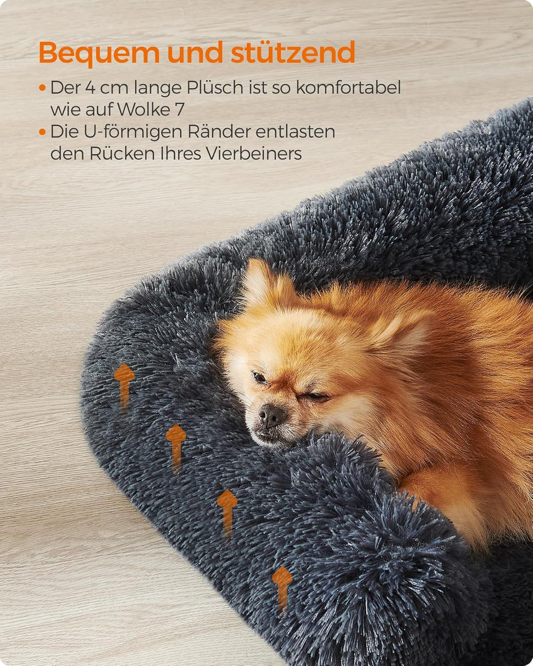 Feandrea FluffyHug Hundebett Plüsch, Hundedecke Sofa, Sofaschutz Hund, Hundekissen, Grösse M, für kl