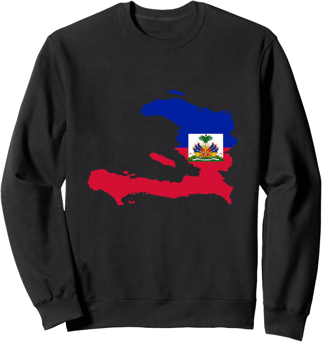 Umriss des Landes Haiti auf der Flagge Sweatshirt