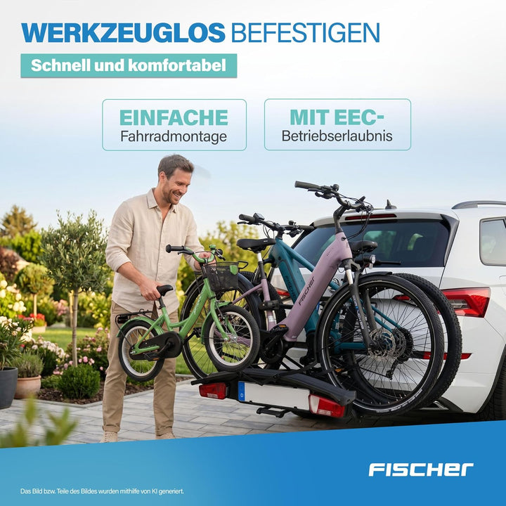 FISCHER Erweiterungssatz für Fahrradträger RoadLine Black, inklusive Montagematerial, für ein 3. Fah