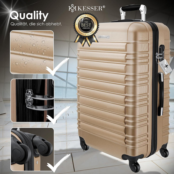 KESSER® Reisekoffer Hartschalen-Koffer Inkl. Kofferwaage + Gepäckanhänger Trolley Gepäck Rollkoffer