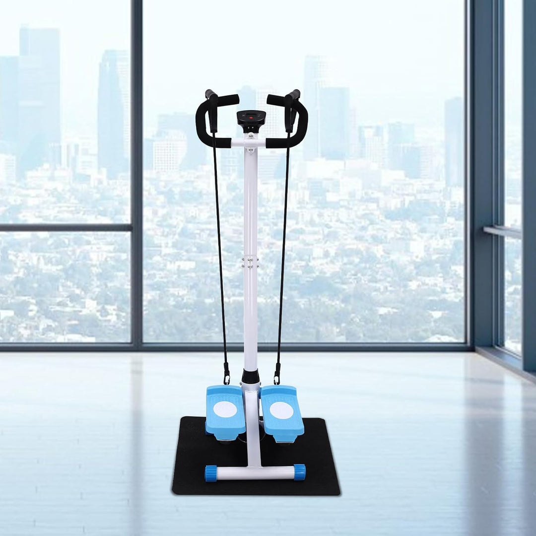 Fitness Stepper mit Lenker, Höhenverstellbarer Swing Stepper bis 150kg, mit LCD-Display & Widerstand