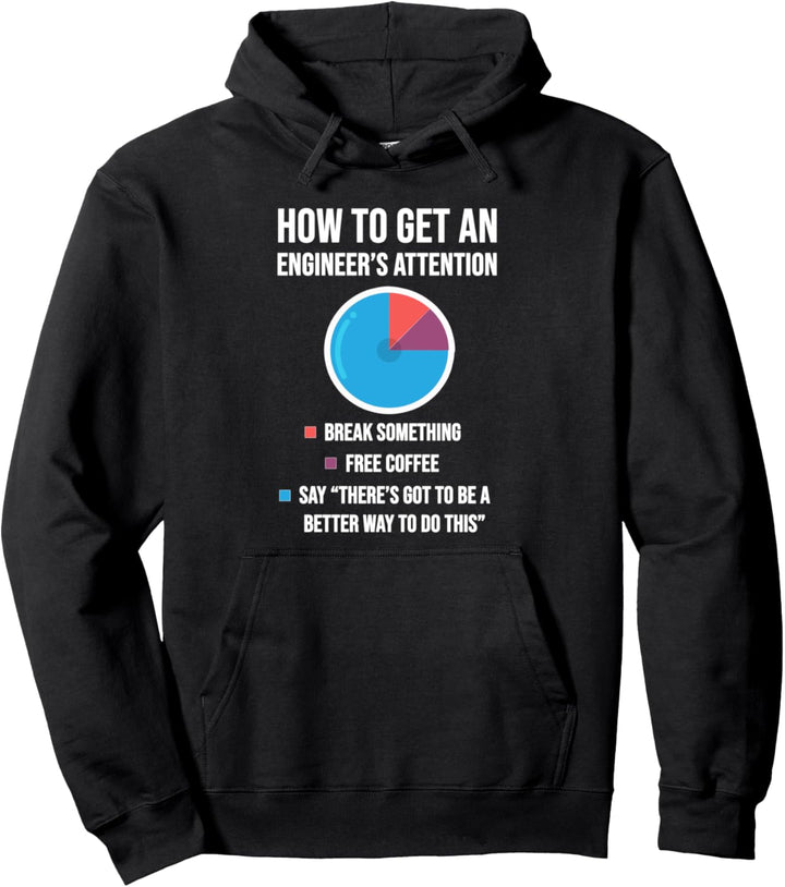 How to Get an Engineer's Attention Funny Engineer Pullover Hoodie