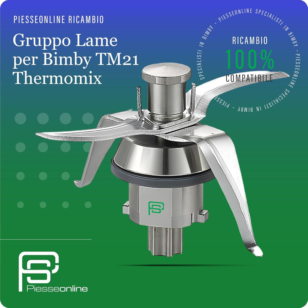 PIESSEONLINE Messer, kompatibel für BIMBY TM 21, Stahl,