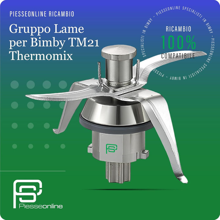 PIESSEONLINE Messer, kompatibel für BIMBY TM 21, Stahl,