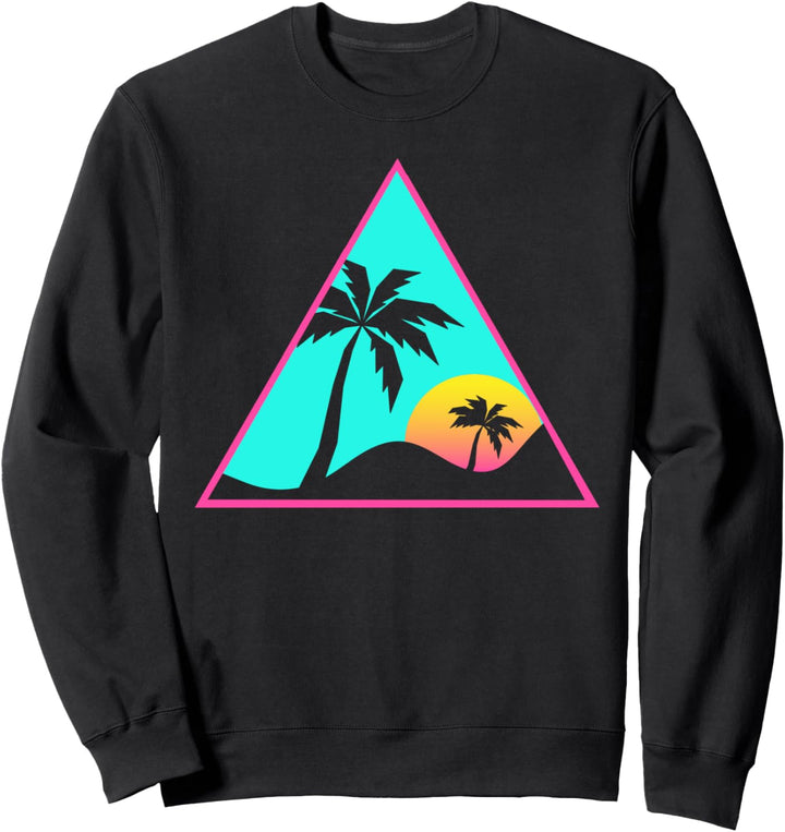 Tropischer Sommer 1990er Kunst Retro Palmen Vaporwave Sweatshirt