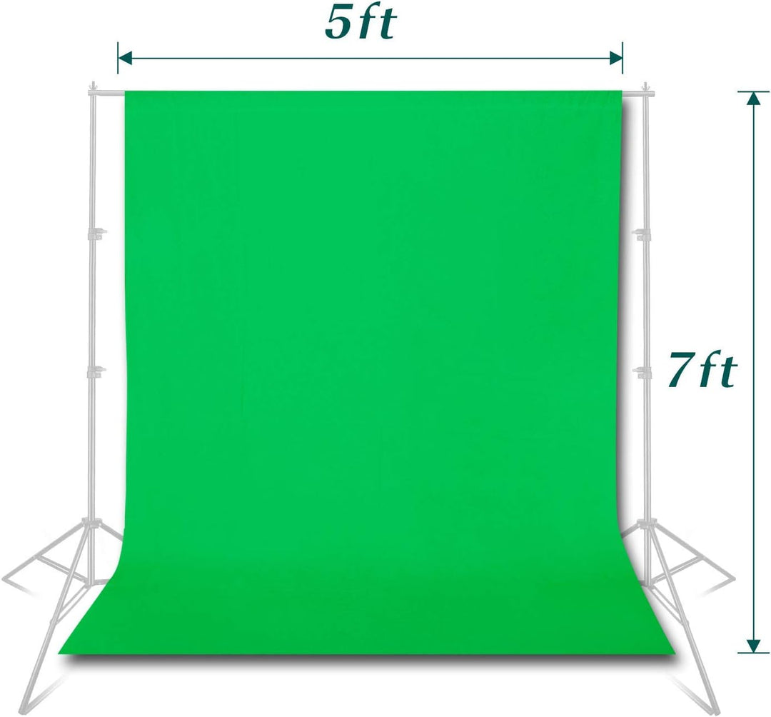 EMART 1,5x2m Greenscreen Grüner Hintergrund Polyester Grüne Chromakey Green Screen Faltbar mit 2 Fed