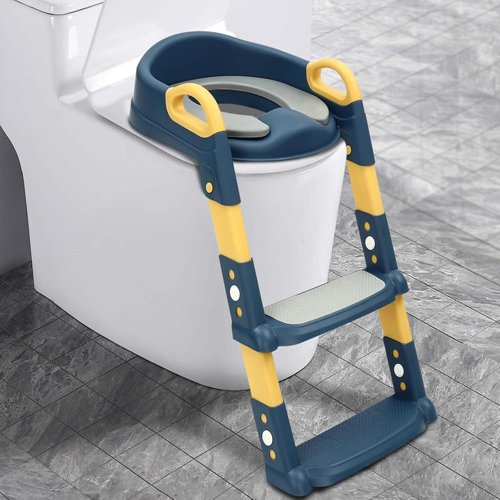 Toilettenleiter für Kinder, 2 in 1 Toilettentrainer mit Treppe, 34×34×44cm WC Sitz mit Treppe, Verst