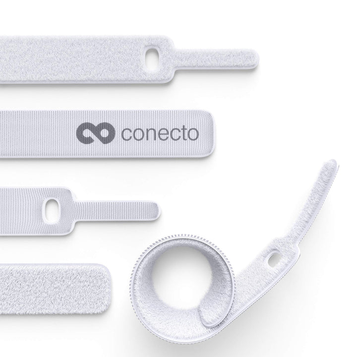conecto Klett Kabelbinder 15cm Klettband mit Loop - Kabelmanagement Kabelorganizer Klettkabelbinder