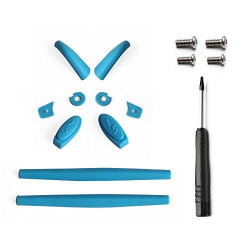 PapaViva Ersatzlinsen & Gummi-Kits für for Oakley Jawbone Vented Blau, Blau