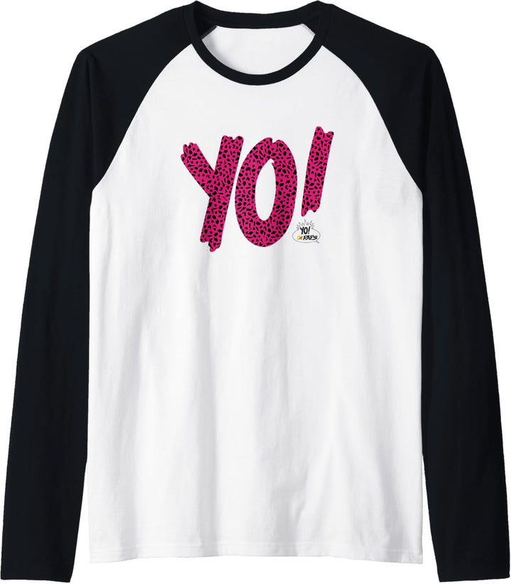 MTV YO RAPS Pink And Black Leopard Retro Logo Raglan