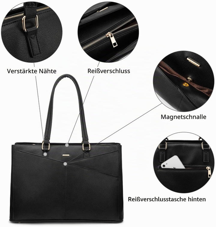 LOVEVOOK Laptoptasche Damen 14 Zoll, Handtasche Damen Arbeitstasche Lehrertasche Gross, Wasserdicht