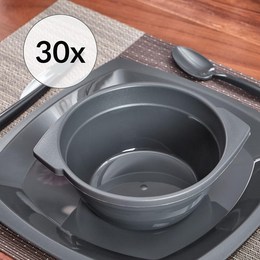 Grizzly Partygeschirr Set, 30 Mehrweg Müslischalen, spülmaschinenfest, bruchsicher, stabil, wiederve