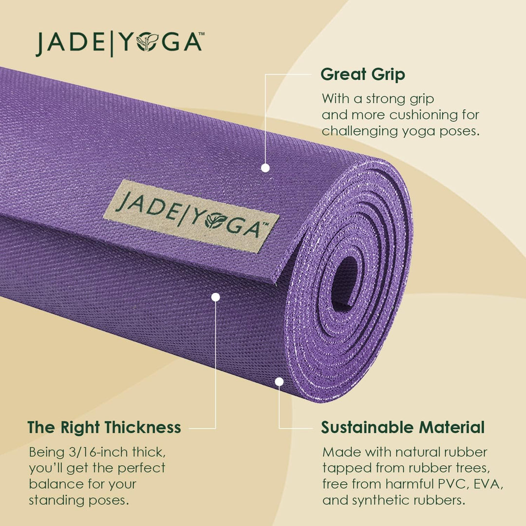 JADE YOGA - Harmony Yoga Mat - Yoga Mat Designed to Provide A Secure Grip to Help Hold Your Pose vio
