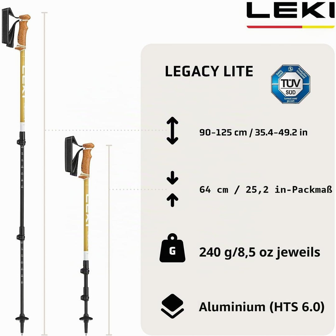 LEKI Legacy Lite Wanderstöcke Damen &amp; Herren | leichte, verstellbare Trekkingstöcke aus Aluminium (9
