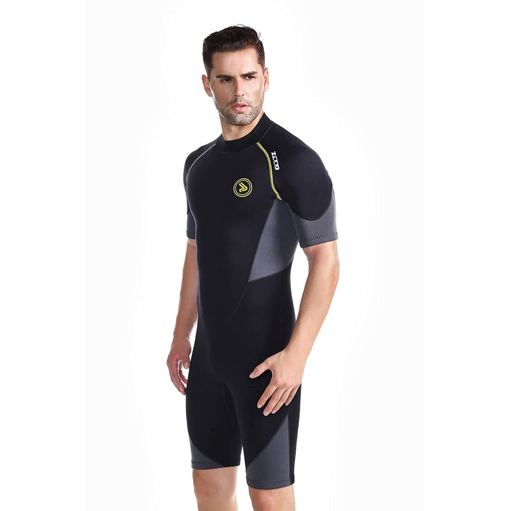 ZCCO Herren Shorty Neoprenanzüge 1,5 mm Premium Neopren-Reissverschluss Kurzarm zum Tauchen, Speerfi