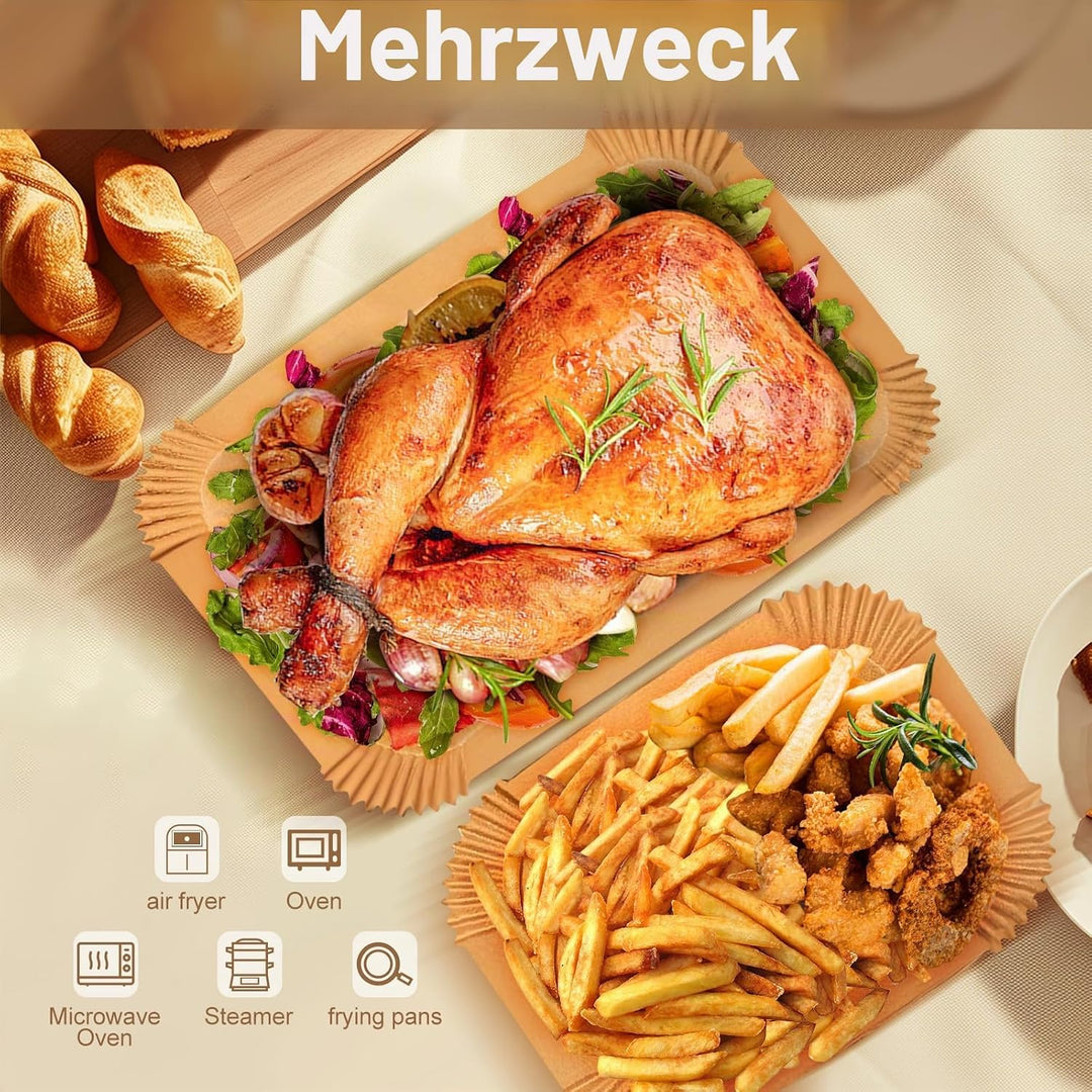 220 Stück Backpapier für Heissluftfritteuse Ninja BPA-Frei, Airfryer Backpapier Antihaft Wasserdicht