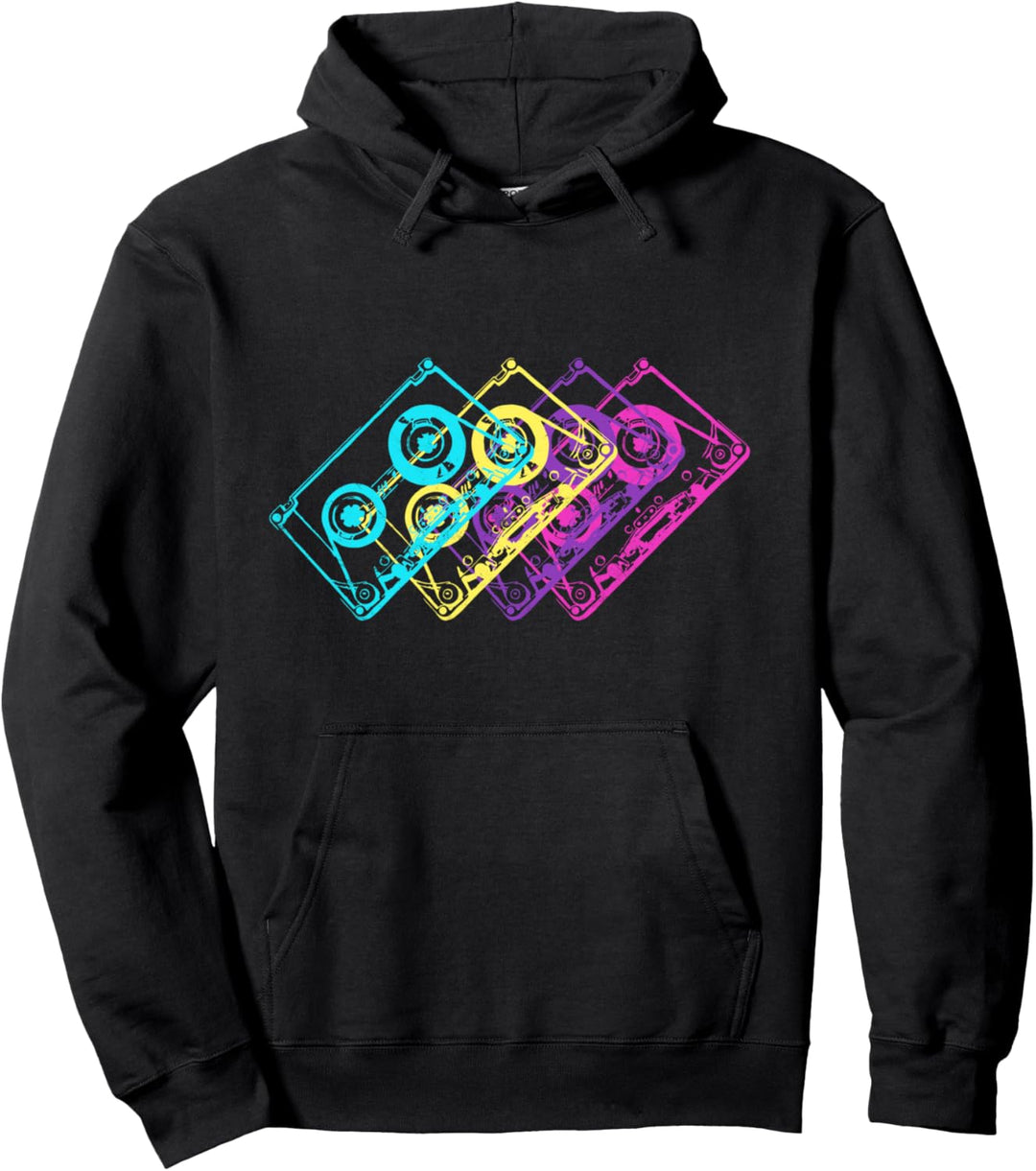 Retro Musik Kassetten Mixtape 80er und 90er Jahre Pullover Hoodie