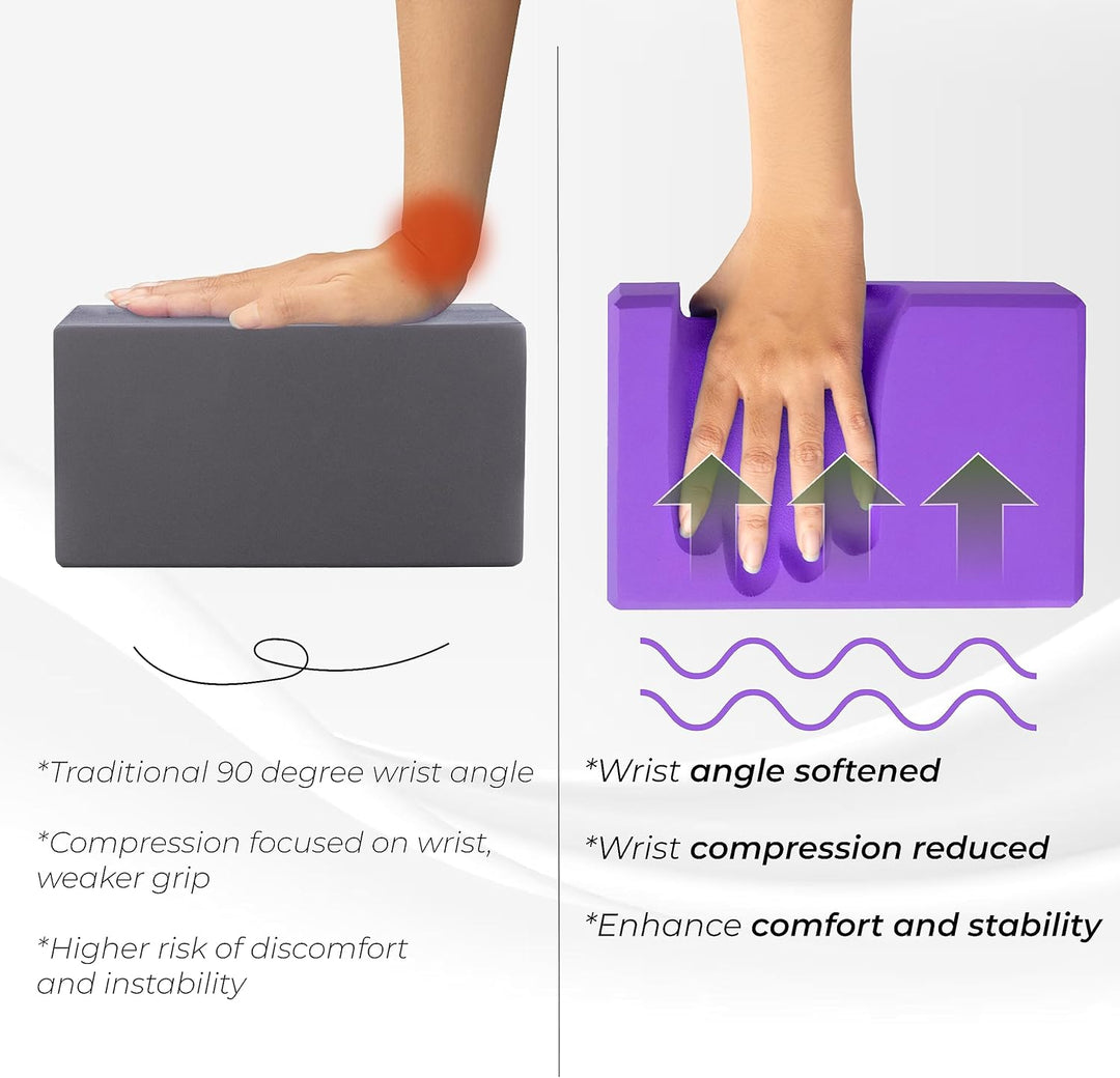 Yes4All Yoga Blocks 2 Pack Wrist Support, Comfort, and Grip Strength, EVA Foam Blocks Pilates Yoga B