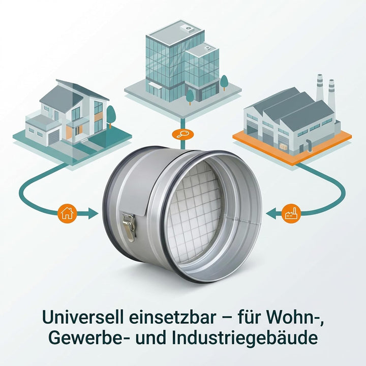 Easy Act Grobstaubfilter rund Ø 100 mm für Zuluft, Rohrfilter aus verzinktem Stahl zur Grobpartikel-