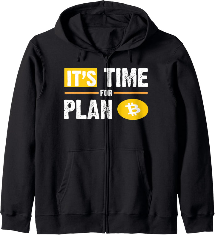 Es ist Zeit für einen Plan B Bitcoin Logo Kapuzenjacke