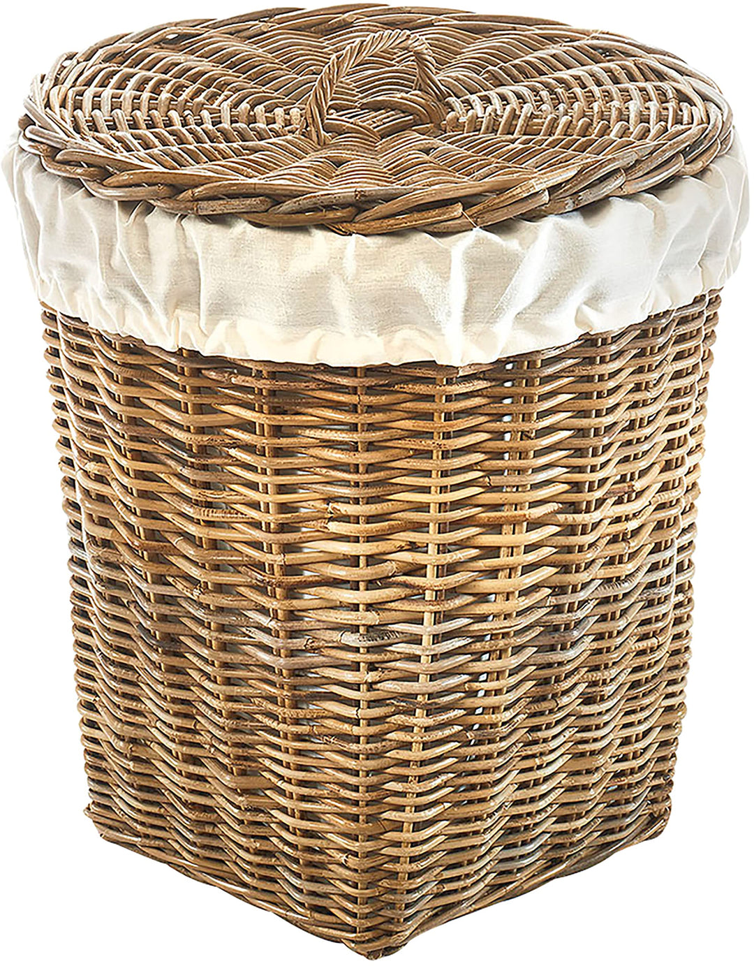 Kobolo Wäschebehälter Wäschetonne Wäschesammler KUBUS - Rattan - grau - 48x48x55 cm, 48x48x55 cm