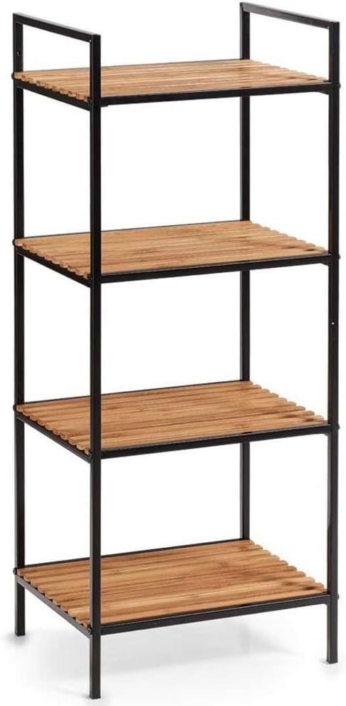 Zeller Standregal mit 4 Böden Regel, Holz, Schwarz, 39 x 33 x 95 cm, Schwarz