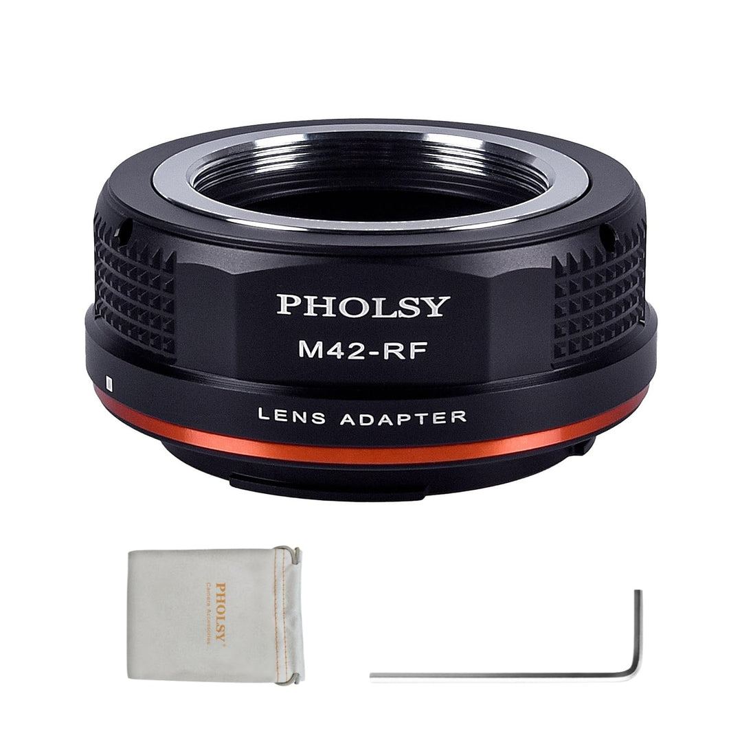 PHOLSY Manueller Objektivadapter: Kompatibel mit M42 Objektiv und Canon RF (EOS R-Type) Kameragehäus