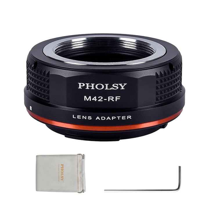 PHOLSY Manueller Objektivadapter: Kompatibel mit M42 Objektiv und Canon RF (EOS R-Type) Kameragehäus