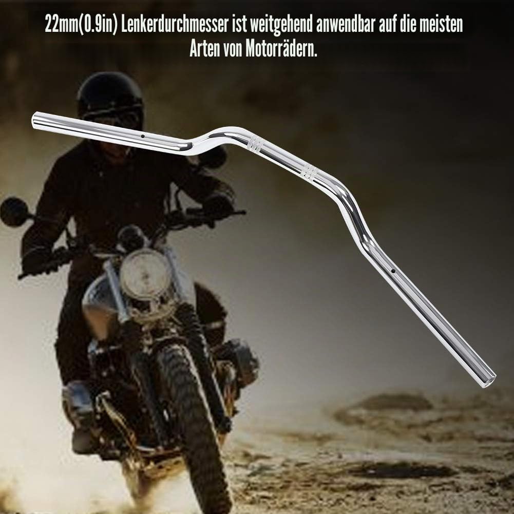 KIMISS 22 mm Motorrad Lenker, Lenker aus Stahl für Motorrad, Mid Lenker Griffrohre Ersatzteil für Le